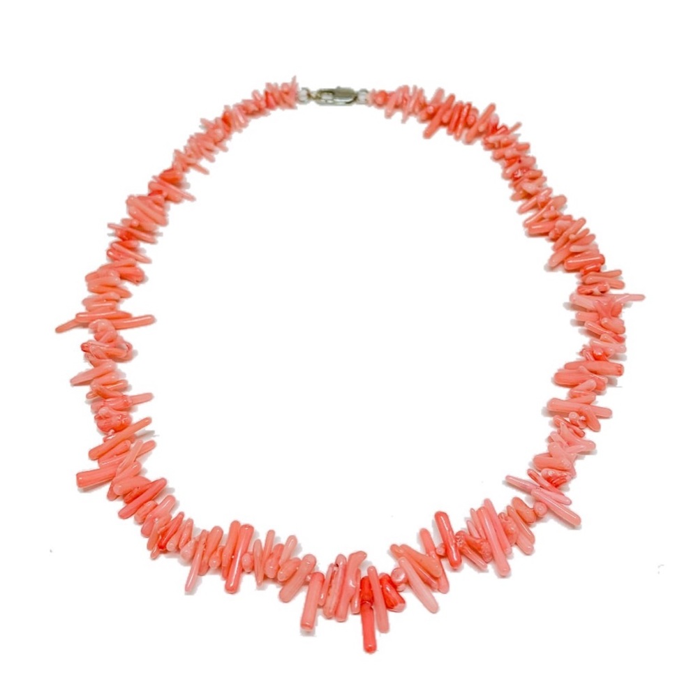 Coral Peach Faux Stick Coral Beach Necklace
